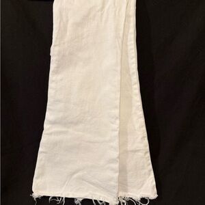 PAIGE White Frayed Hem Boot Cut Pants